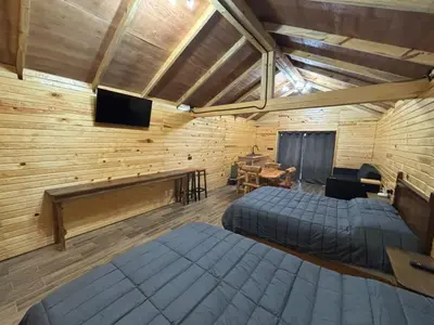 Cama o camas de una habitación en Cabañas La Esperanza