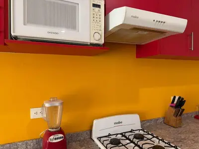 Una cocina o zona de cocina en Depa Cerca de la Playa y Valentinos By GPSRentas