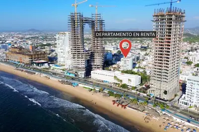 Plano de Beautiful apartment 1 block from the beach