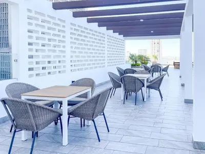 Plano de Apartment for 8 behind el malecon with a pool