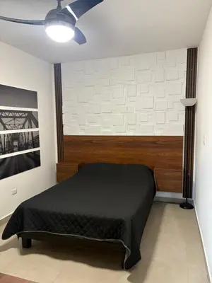 Cama o camas de una habitación en Cuarto independiente frente al museo del desierto