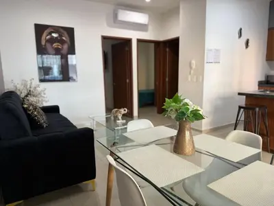 Zona de estar de Alojamiento en Zona Dorada Cerca de la Playa