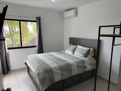 Cama o camas de una habitación en Alojamiento Cerca de la Playa en Cerritos