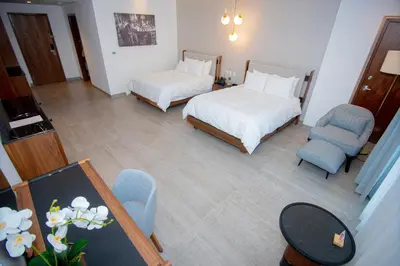 Cama o camas de una habitación en Hotel Dublé