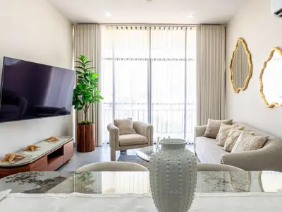 Plano de Beautiful apartment just 3 blocks from the beach