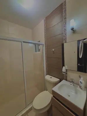 Un baño de departamento