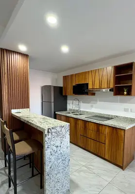 Una cocina o zona de cocina en DEPA NUEVO en TORRE CORDOBA a pasos del MALECON y PLAYA