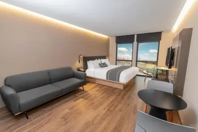 Cama o camas de una habitación en Highland Chihuahua