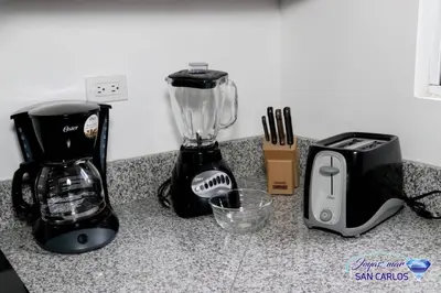 Utensilios para hacer té y café en Departamento Turquesa 2 Joyas del Mar