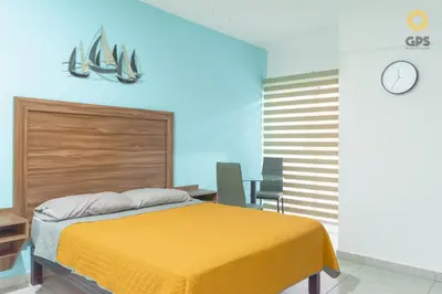 Cama o camas de una habitación en 6012 Habitación hotelera en Pacifika en Marina