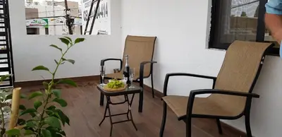 Zona de estar de DEPARTAMENTO CON TERRAZA Y VISTA para 6 personas