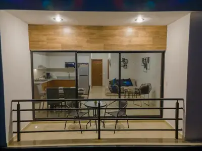 Una cocina o zona de cocina en Departamento Atlántico Alberca y Casa Club