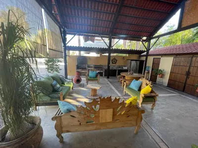 Un patio o zona al aire libre en Palapa Bajazul
