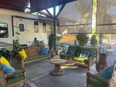 Zona de estar de Palapa Bajazul