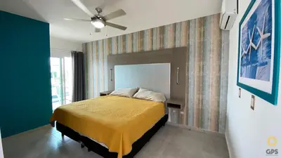 Cama o camas de una habitación en Habitación hotelera a 2min de playa by G P S rentas