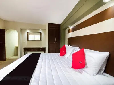Cama o camas de una habitación en Hotel La Fuente, Saltillo