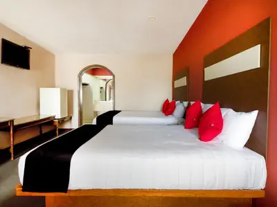 Cama o camas de una habitación en Hotel La Fuente, Saltillo