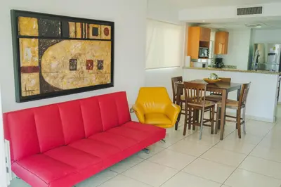 Zona de estar de Costa 307 Precioso departamento vista marina y mar