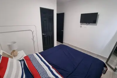 Cama o camas de una habitación en Hermoso Departamento nuevo con acceso a Alberca