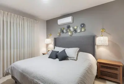 Cama o camas de una habitación en Casa Caracol. Cerca de la playa en residencial privado!
