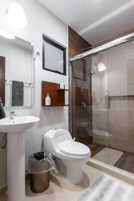 Un baño de Casa Caracol. Cerca de la playa en residencial privado!