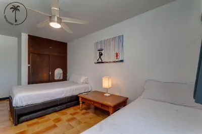 Cama o camas de una habitación en 2 BDR Apartment with Ocean View in Avenida del Mar