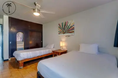 Cama o camas de una habitación en 2 BDR Apartment with Ocean View in Avenida del Mar
