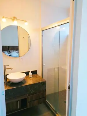 Un baño de Excelente Departamento con Alberca cerca de Playa - Residencial Coto Mareta I