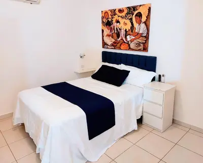 Cama o camas de una habitación en Departamento 14 comodo y centrico , cerca del vado del rio y de la zona comercial de Hermosillo