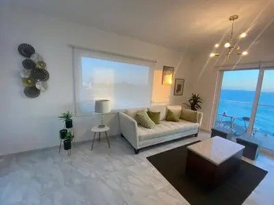 Zona de estar de Lovely 2 bedroom oceanfront condo in Mazatlan