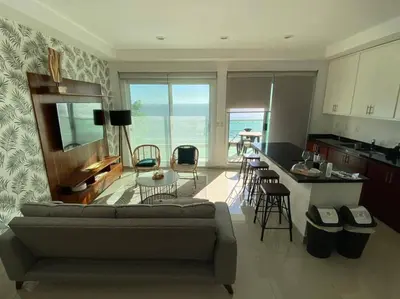 Zona de estar de Departamento en renta en The One Mazatlan