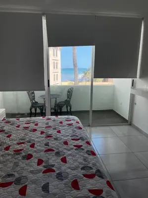 Cama o camas de una habitación en Condo playa cerritos con 2 albercas Mazatlan