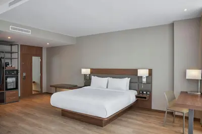 Cama o camas de una habitación en AC Hotel by Marriott Saltillo